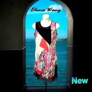 Elena Wang, Colorful Sleeveless Dress, XL